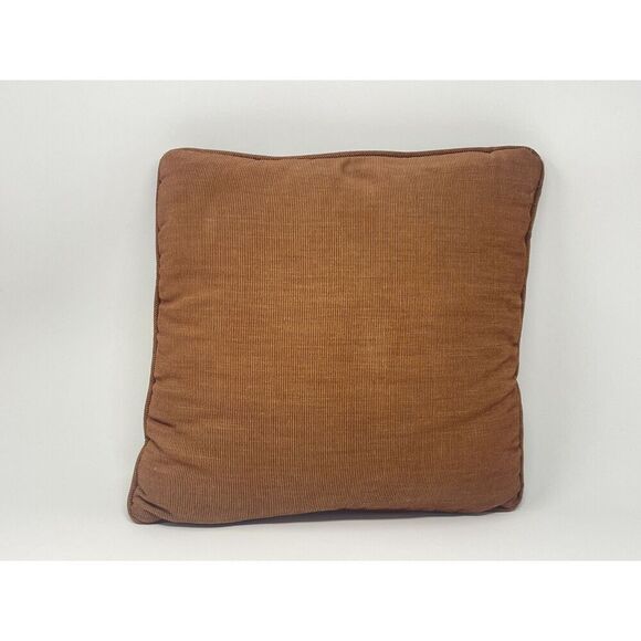 Vintage Needlepoint Pillow Peach Brown Green Leaf Design 13” x 14” - Picture 5 of 5